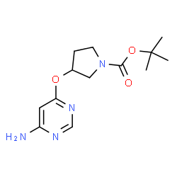 ChemSpider 2D Image | 2-Methyl-2-propanyl 3-[(6-amino-4-pyrimidinyl)oxy]-1-pyrrolidinecarboxylate | C13H20N4O3