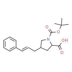 ChemSpider 2D Image | 1-{[(2-Methyl-2-propanyl)oxy]carbonyl}-4-[(2E)-3-phenyl-2-propen-1-yl]proline | C19H25NO4