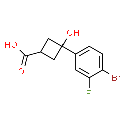 ChemSpider 2D Image | 3-(4-Bromo-3-fluorophenyl)-3-hydroxycyclobutanecarboxylic acid | C11H10BrFO3