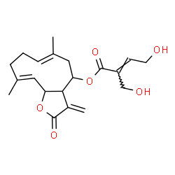 ChemSpider 2D Image | (6E,10E)-6,10-Dimethyl-3-methylene-2-oxo-2,3,3a,4,5,8,9,11a-octahydrocyclodeca[b]furan-4-yl (2E)-4-hydroxy-2-(hydroxymethyl)-2-butenoate | C20H26O6