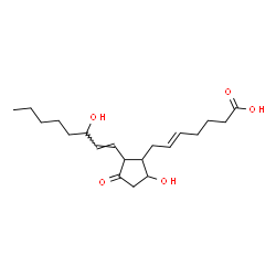 ChemSpider 2D Image | (5E,13E)-9,15-Dihydroxy-11-oxoprosta-5,13-dien-1-oic acid | C20H32O5