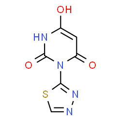 ChemSpider 2D Image | 6-Hydroxy-3-(1,3,4-thiadiazol-2-yl)-2,4(1H,3H)-pyrimidinedione | C6H4N4O3S