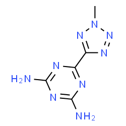 ChemSpider 2D Image | 6-(2-Methyl-2H-tetrazol-5-yl)-1,3,5-triazine-2,4-diamine | C5H7N9