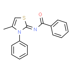ChemSpider 2D Image | N-[(2Z)-4-Methyl-3-phenyl-1,3-thiazol-2(3H)-ylidene]benzamide | C17H14N2OS