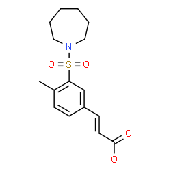 ChemSpider 2D Image | (2E)-3-[3-(1-Azepanylsulfonyl)-4-methylphenyl]acrylic acid | C16H21NO4S