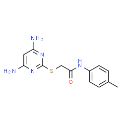 ChemSpider 2D Image | 2-[(4,6-Diamino-2-pyrimidinyl)sulfanyl]-N-(4-methylphenyl)acetamide | C13H15N5OS