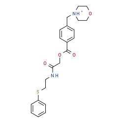 ChemSpider 2D Image | 4-{4-[(2-Oxo-2-{[2-(phenylsulfanyl)ethyl]amino}ethoxy)carbonyl]benzyl}morpholin-4-ium | C22H27N2O4S