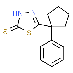 ChemSpider 2D Image | 5-(1-phenylcyclopentyl)-1,3,4-thiadiazole-2-thiol | C13H14N2S2