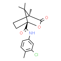 ChemSpider 2D Image | (1R,4S)-N-(3-Chloro-4-methylphenyl)-4,7,7-trimethyl-3-oxo-2-oxabicyclo[2.2.1]heptane-1-carboxamide | C17H20ClNO3