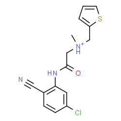ChemSpider 2D Image | 2-[(5-Chloro-2-cyanophenyl)amino]-N-methyl-2-oxo-N-(2-thienylmethyl)ethanaminium | C15H15ClN3OS