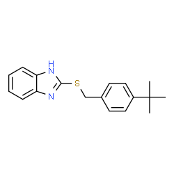ChemSpider 2D Image | 2-{[4-(2-Methyl-2-propanyl)benzyl]sulfanyl}-1H-benzimidazole | C18H20N2S