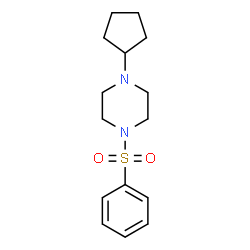 ChemSpider 2D Image | 1-Benzenesulfonyl-4-cyclopentyl-piperazine | C15H22N2O2S