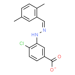 ChemSpider 2D Image | 4-Chloro-3-[(2Z)-2-(2,5-dimethylbenzylidene)hydrazino]benzoate | C16H14ClN2O2
