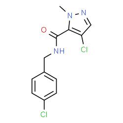 ChemSpider 2D Image | 4-Chloro-N-(4-chlorobenzyl)-1-methyl-1H-pyrazole-5-carboxamide | C12H11Cl2N3O