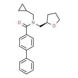 ChemSpider 2D Image | N-(Cyclopropylmethyl)-N-[(2R)-tetrahydro-2-furanylmethyl]-4-biphenylcarboxamide | C22H25NO2