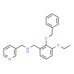 ChemSpider 2D Image | 1-[2-(Benzyloxy)-3-ethoxyphenyl]-N-(3-pyridinylmethyl)methanamine | C22H24N2O2
