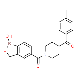 ChemSpider 2D Image | (1-Hydroxy-1,3-dihydro-2,1-benzoxaborol-5-yl)[4-(4-methylbenzoyl)-1-piperidinyl]methanone | C21H22BNO4