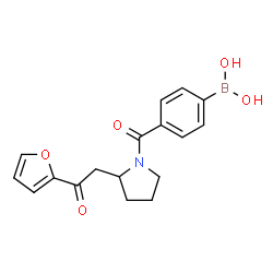 ChemSpider 2D Image | [4-({2-[2-(2-Furyl)-2-oxoethyl]-1-pyrrolidinyl}carbonyl)phenyl]boronic acid | C17H18BNO5