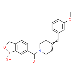 ChemSpider 2D Image | (1-Hydroxy-1,3-dihydro-2,1-benzoxaborol-6-yl)[4-(3-methoxybenzylidene)-1-piperidinyl]methanone | C21H22BNO4