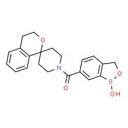 ChemSpider 2D Image | 3,4-Dihydro-1'H-spiro[isochromene-1,4'-piperidin]-1'-yl(1-hydroxy-1,3-dihydro-2,1-benzoxaborol-6-yl)methanone | C21H22BNO4