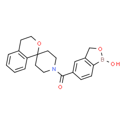 ChemSpider 2D Image | 3,4-Dihydro-1'H-spiro[isochromene-1,4'-piperidin]-1'-yl(1-hydroxy-1,3-dihydro-2,1-benzoxaborol-5-yl)methanone | C21H22BNO4