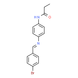 ChemSpider 2D Image | N-{4-[(E)-(4-Bromobenzylidene)amino]phenyl}propanamide | C16H15BrN2O