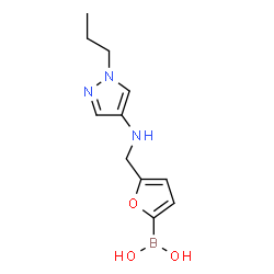 ChemSpider 2D Image | (5-{[(1-Propyl-1H-pyrazol-4-yl)amino]methyl}-2-furyl)boronic acid | C11H16BN3O3