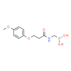 ChemSpider 2D Image | ({[3-(4-Methoxyphenoxy)propanoyl]amino}methyl)boronic acid | C11H16BNO5