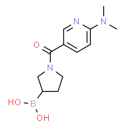 ChemSpider 2D Image | (1-{[6-(Dimethylamino)-3-pyridinyl]carbonyl}-3-pyrrolidinyl)boronic acid | C12H18BN3O3