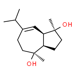 ChemSpider 2D Image | (1S,3aR,4S,8aR)-7-Isopropyl-1,4-dimethyl-1,2,3,3a,4,5,6,8a-octahydro-1,4-azulenediol | C15H26O2