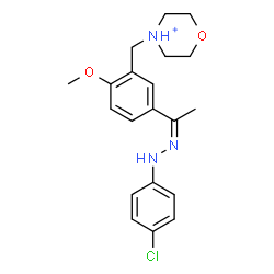 ChemSpider 2D Image | 4-{5-[(1Z)-N-(4-Chlorophenyl)ethanehydrazonoyl]-2-methoxybenzyl}morpholin-4-ium | C20H25ClN3O2
