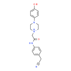 ChemSpider 2D Image | 1-(2-{[4-(Cyanomethyl)phenyl]amino}-2-oxoethyl)-4-(4-hydroxyphenyl)piperazin-1-ium | C20H23N4O2