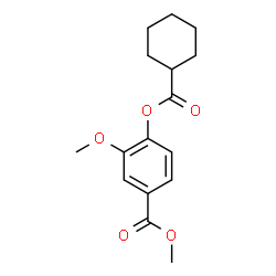 ChemSpider 2D Image | Methyl 4-[(cyclohexylcarbonyl)oxy]-3-methoxybenzoate | C16H20O5