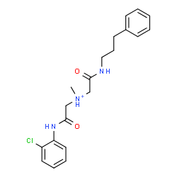 ChemSpider 2D Image | 2-[(2-Chlorophenyl)amino]-N-methyl-2-oxo-N-{2-oxo-2-[(3-phenylpropyl)amino]ethyl}ethanaminium | C20H25ClN3O2