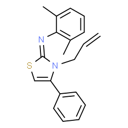 ChemSpider 2D Image | (2E)-3-Allyl-N-(2,6-dimethylphenyl)-4-phenyl-1,3-thiazol-2(3H)-imine | C20H20N2S