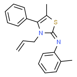 ChemSpider 2D Image | (2E)-3-Allyl-5-methyl-N-(2-methylphenyl)-4-phenyl-1,3-thiazol-2(3H)-imine | C20H20N2S