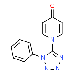 ChemSpider 2D Image | 1-(1-Phenyl-1H-tetrazol-5-yl)-4(1H)-pyridinone | C12H9N5O