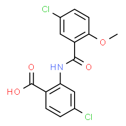 ChemSpider 2D Image | 4-Chloro-2-[(5-chloro-2-methoxybenzoyl)amino]benzoic acid | C15H11Cl2NO4