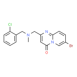 ChemSpider 2D Image | 7-Bromo-2-{[(2-chlorobenzyl)(methyl)amino]methyl}-4H-pyrido[1,2-a]pyrimidin-4-one | C17H15BrClN3O