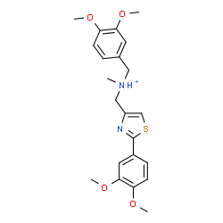 ChemSpider 2D Image | (3,4-Dimethoxyphenyl)-N-{[2-(3,4-dimethoxyphenyl)-1,3-thiazol-4-yl]methyl}-N-methylmethanaminium | C22H27N2O4S
