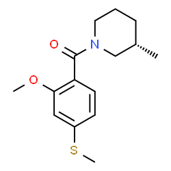 ChemSpider 2D Image | [2-Methoxy-4-(methylsulfanyl)phenyl][(3S)-3-methyl-1-piperidinyl]methanone | C15H21NO2S
