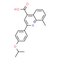 ChemSpider 2D Image | 2-(4-Isopropoxyphenyl)-8-methyl-4-quinolinecarboxylic acid | C20H19NO3