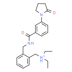 ChemSpider 2D Image | N-Ethyl-N-[2-({[3-(2-oxo-1-pyrrolidinyl)benzoyl]amino}methyl)benzyl]ethanaminium | C23H30N3O2