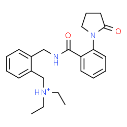 ChemSpider 2D Image | N-Ethyl-N-[2-({[2-(2-oxo-1-pyrrolidinyl)benzoyl]amino}methyl)benzyl]ethanaminium | C23H30N3O2