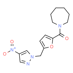 ChemSpider 2D Image | 1-Azepanyl{5-[(4-nitro-1H-pyrazol-1-yl)methyl]-2-furyl}methanone | C15H18N4O4