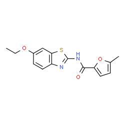 ChemSpider 2D Image | N-(6-Ethoxy-1,3-benzothiazol-2-yl)-5-methyl-2-furamide | C15H14N2O3S