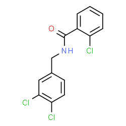 ChemSpider 2D Image | 2-Chloro-N-(3,4-dichlorobenzyl)benzamide | C14H10Cl3NO