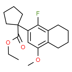 ChemSpider 2D Image | Ethyl 1-(1-fluoro-4-methoxy-5,6,7,8-tetrahydro-2-naphthalenyl)cyclopentanecarboxylate | C19H25FO3