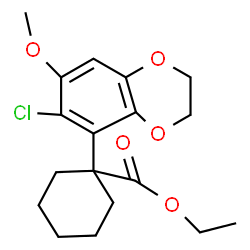 ChemSpider 2D Image | Ethyl 1-(6-chloro-7-methoxy-2,3-dihydro-1,4-benzodioxin-5-yl)cyclohexanecarboxylate | C18H23ClO5
