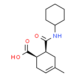 ChemSpider 2D Image | (1R,6S)-6-(Cyclohexylcarbamoyl)-4-methyl-3-cyclohexene-1-carboxylic acid | C15H23NO3